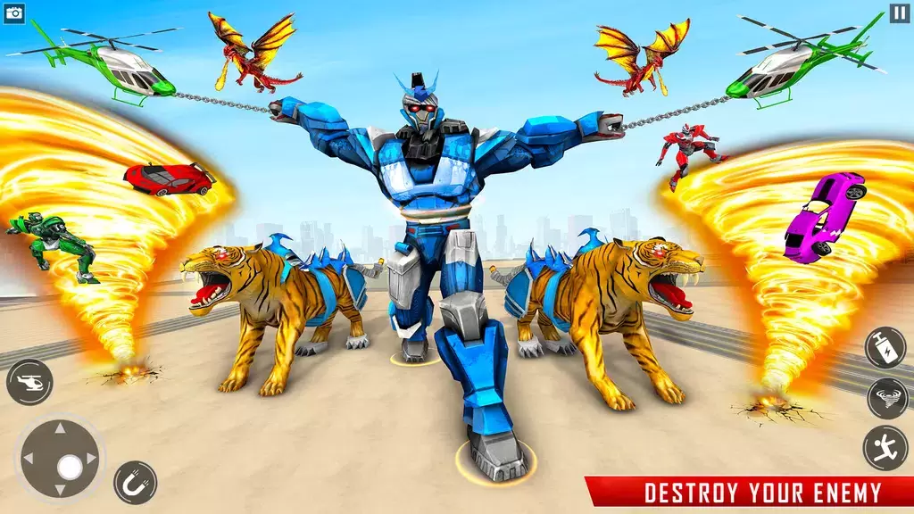 Police Tiger Robot Car Game 3d Tangkapan skrin 3