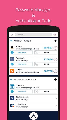 Schermata SAASPASS Authenticator 2FA App 1