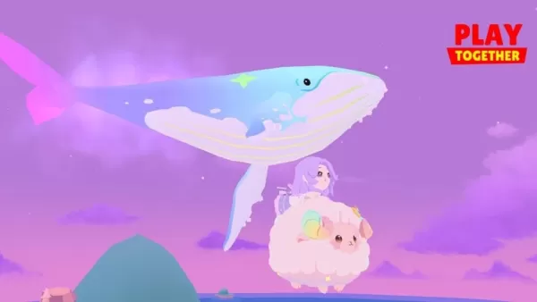 “一起玩介紹Dreamland：一個神奇的區域，有紫色的天空和發光的鯨魚”