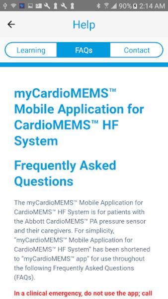 myCardioMEMS™ Zrzut ekranu 2