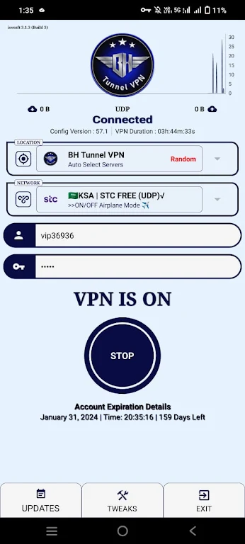 BH Tunnel VPN ภาพหน้าจอ 1