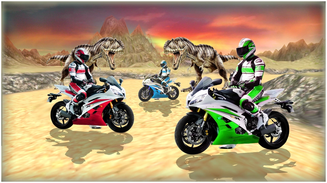 Dino World Bike Race Game - Jurassic Adventure Скриншот 2