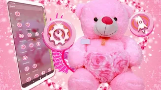 Pink Teddy Bear Theme Captura de pantalla 4