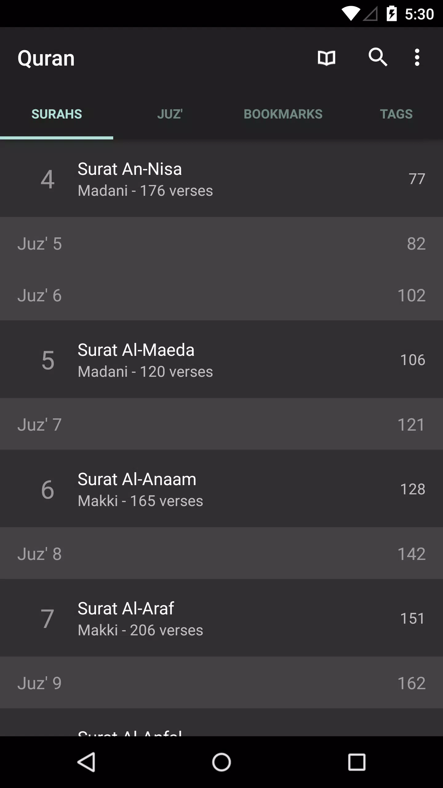 Quran for Android Screenshot 1