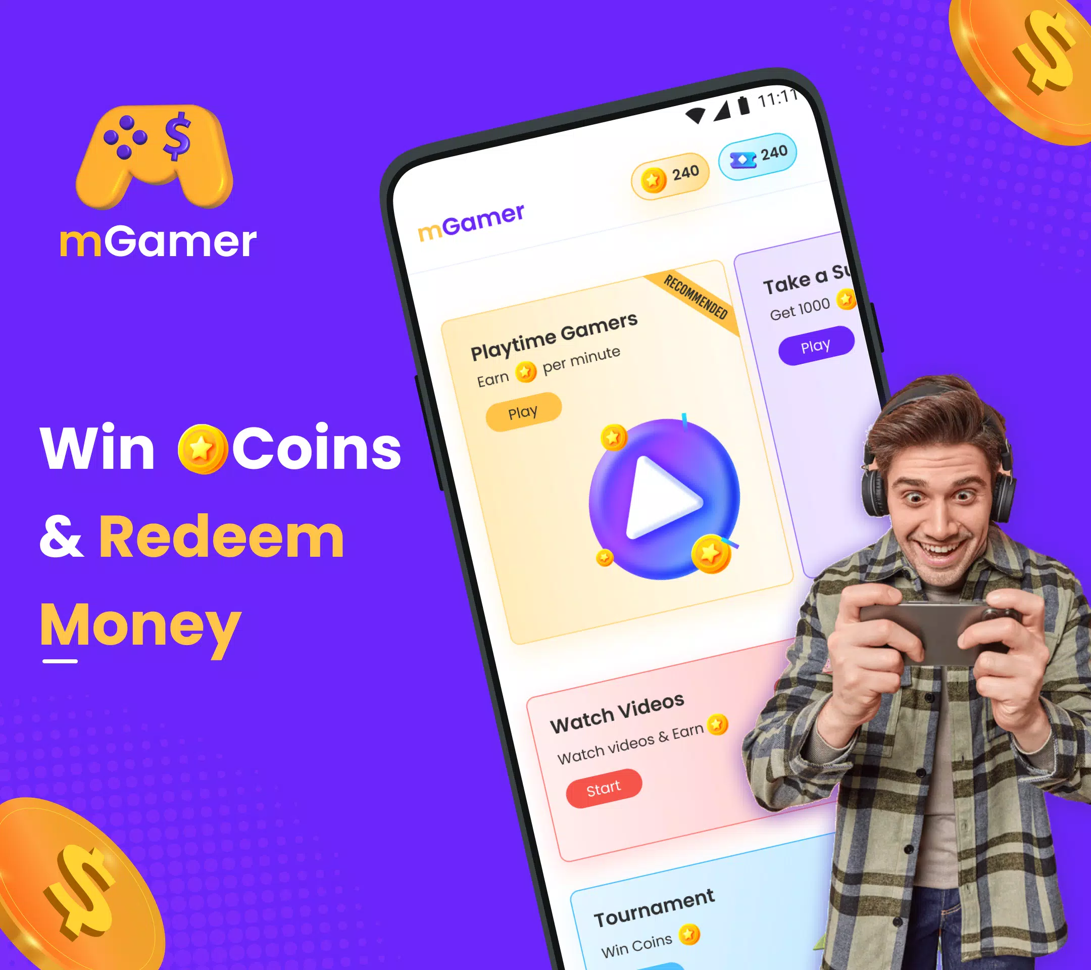 mGamer – Earn Money, Gift Card 스크린샷 1