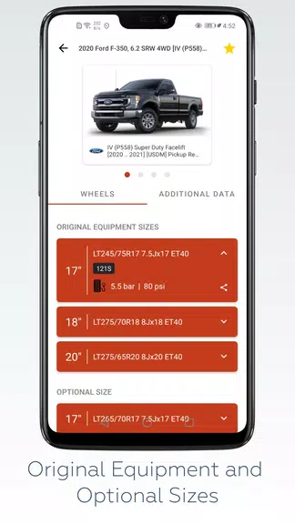 Wheel Size - Fitment database Screenshot 2