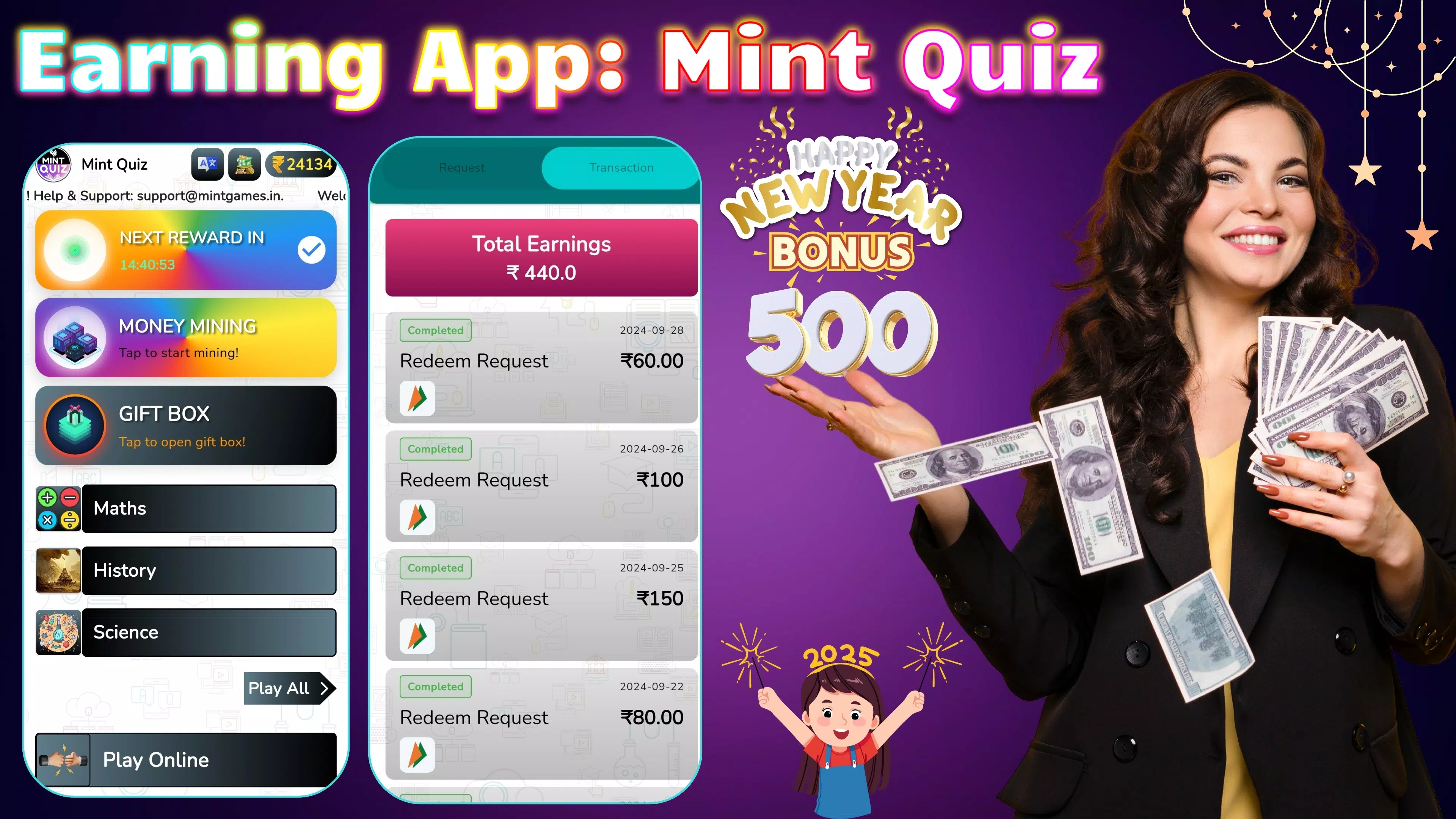 Earning App: Mint Quiz Schermafbeelding 1