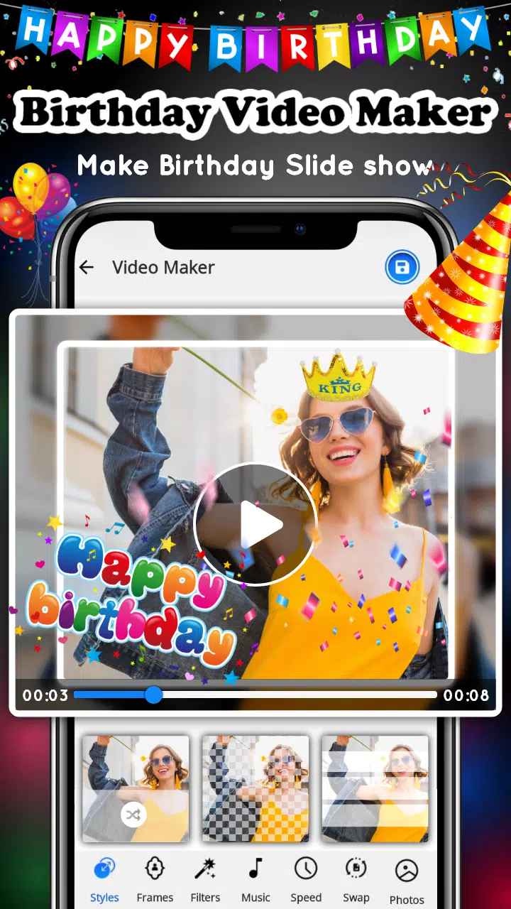 Birthday Video Maker Schermafbeelding 1