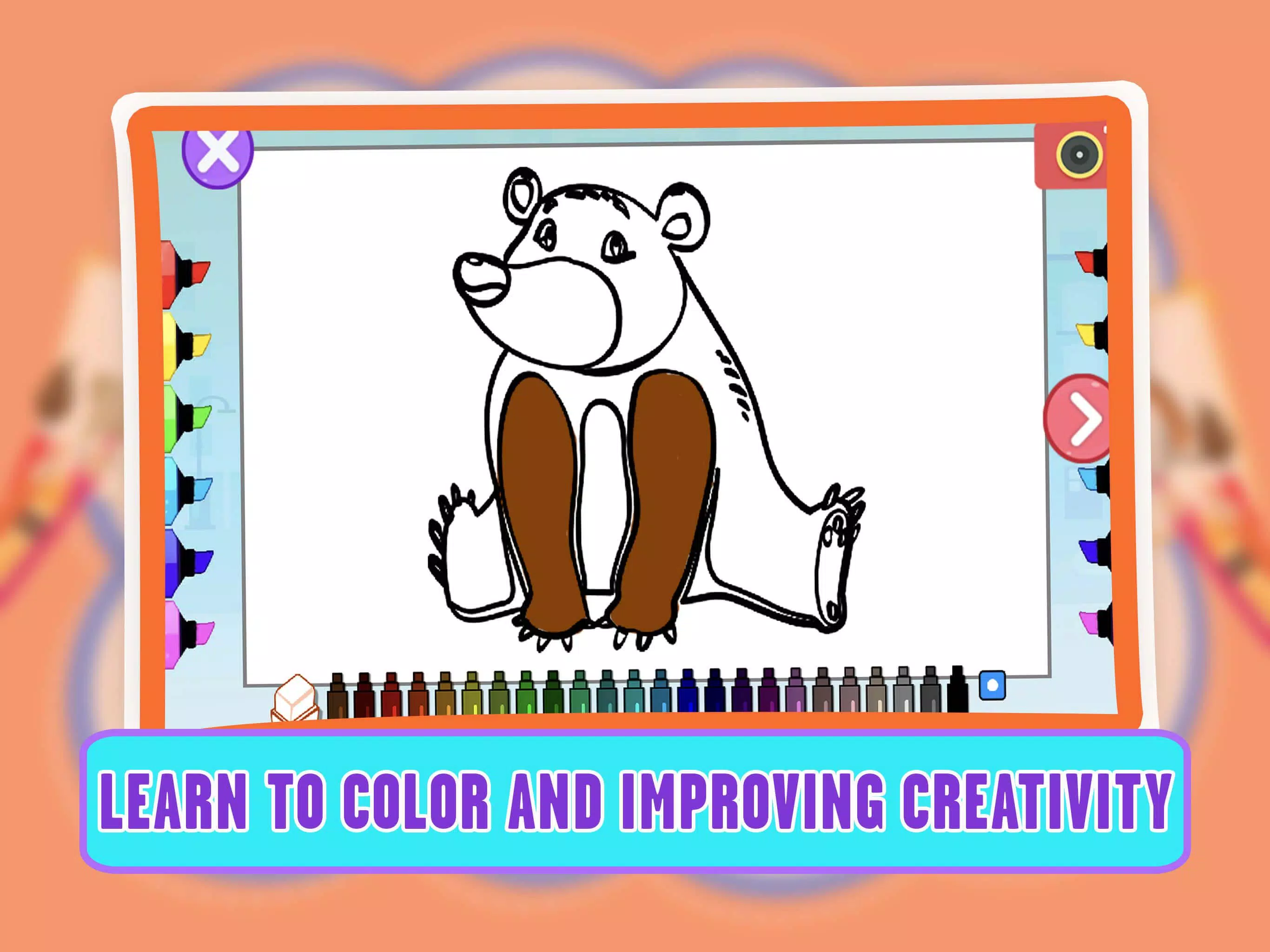 Learning Animal Coloring Games Schermafbeelding 1