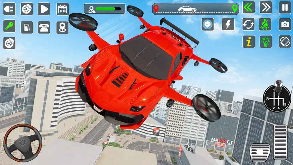 Flying Car Games Car Flight 3D Capture d'écran 1
